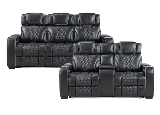 Home Elegance Apex Black 2pc Living Room Set