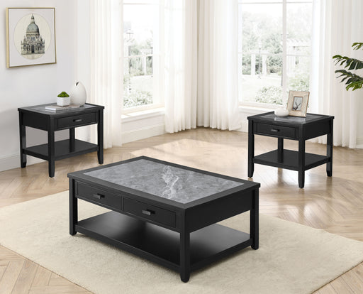 Steve Silver Garvine Black Gray 3pc Coffee Table Set