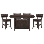 Home Elegance Oxton Brown Cherry 5pc Counter Height Set