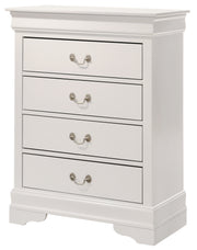 Glory Furniture Louis Phillipe White 4 Drawers Chest