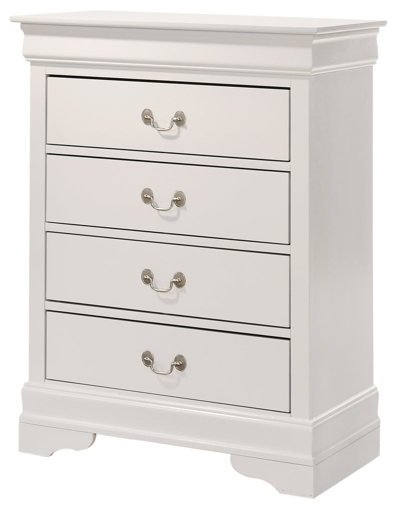 Glory Furniture Louis Phillipe White 4 Drawers Chest