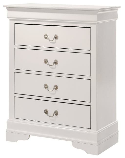 Glory Furniture Louis Phillipe White 4 Drawers Chest