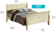 Glory Furniture Louis Phillipe Beige King Sleigh Bed