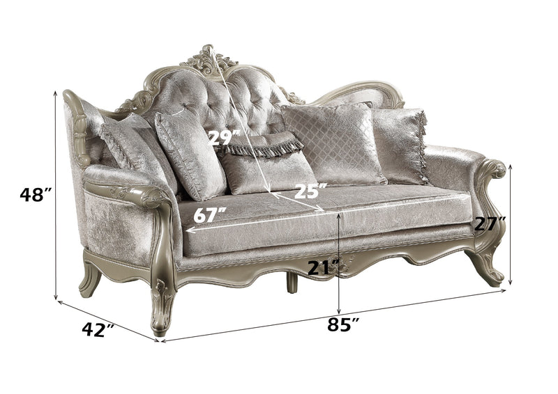 Acme Furniture Libertee Beige Sofa with 5 Pillows