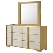 Coaster Furniture Hyland Natural Brown White Dresser with Mirror