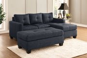 Home Elegance Phelps Dark Gray 2pc Reversible Sofa Chaise With Ottoman