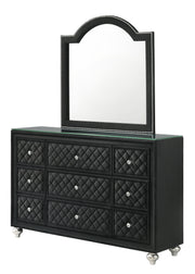 Crown Mark Cameo Black Dresser and Mirror
