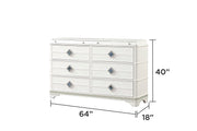 Galaxy Home Laguna Off White 6 Drawer Dresser