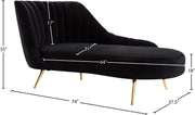 Meridian Furniture Margo Pink Velvet Chaise