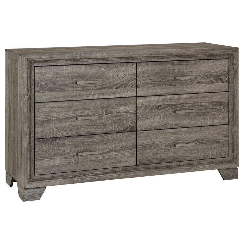 Coaster Furniture Wright Brown Oak 6 Drawer Dresser