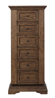 New Classic Furniture Mar Vista Walnut Swivel Lingerie Chest with Mirror