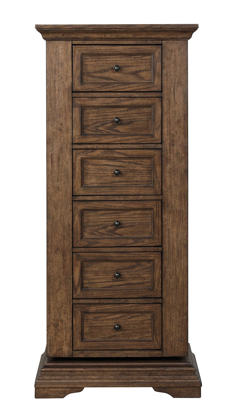 New Classic Furniture Mar Vista Walnut Swivel Lingerie Chest with Mirror