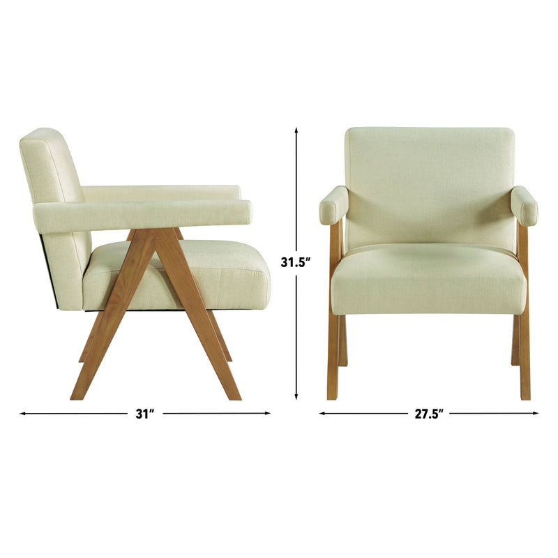 Steve Silver Helen Brown Cream Accent Chair