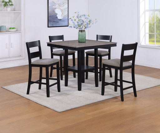 Crown Mark Lester Light Grey 5pc Counter Height Table Set