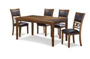 New Classic Furniture Gia Brown PU 60 Inch 5pc Dining Set