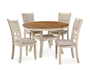 New Classic Furniture Mitchell Two Tone Bisque Brown 5pc Dining Set