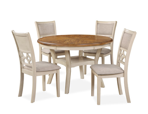 New Classic Furniture Mitchell Two Tone Bisque Brown 5pc Dining Set