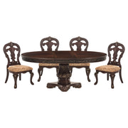 Home Elegance Deryn Park Cherry Metallic 5pc Dining Room Set
