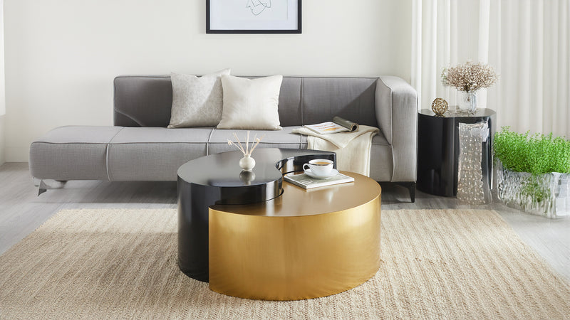 Galaxy Home Ying Yang Black Gold Coffee Table