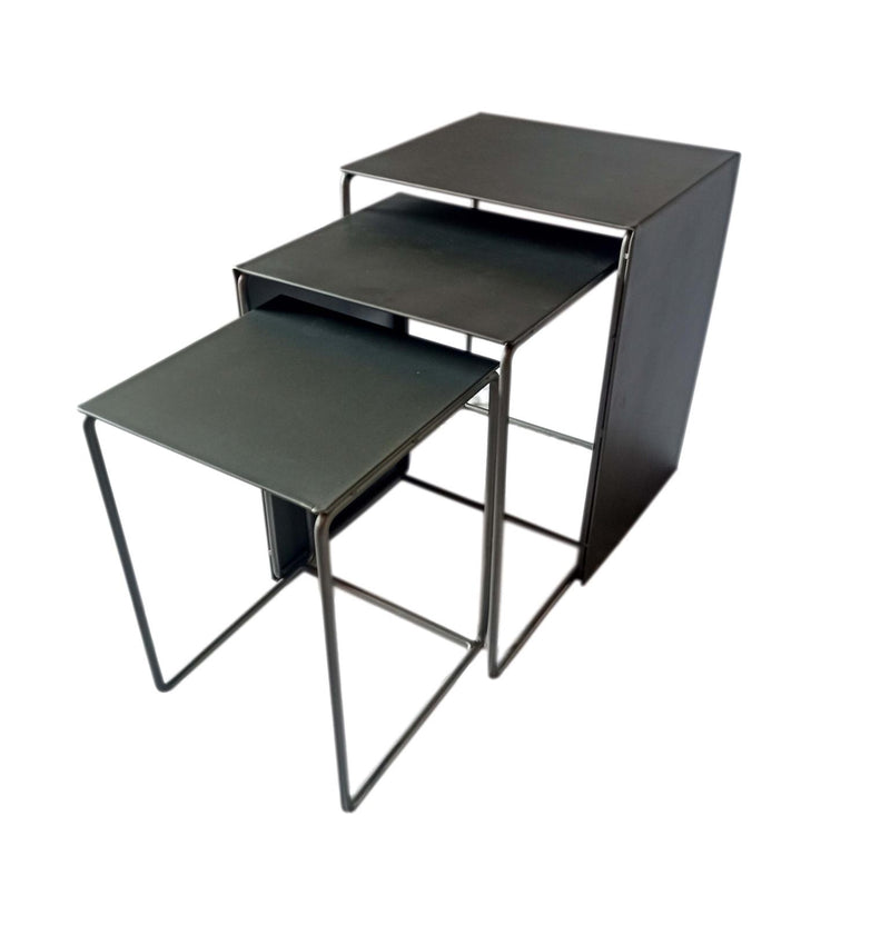 Coaster Furniture Imez Grey 3pc Metal Nesting Table