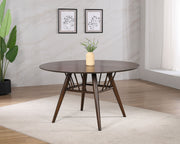 Coaster Furniture Everton Dark Walnut Brown Round Dining Table