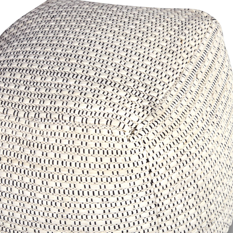 Steve Silver Hakim Ivory Square Handwoven Woolen Pouf