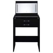 Coaster Furniture Danbury Black High Gloss Makeup Vanity and Stool Set