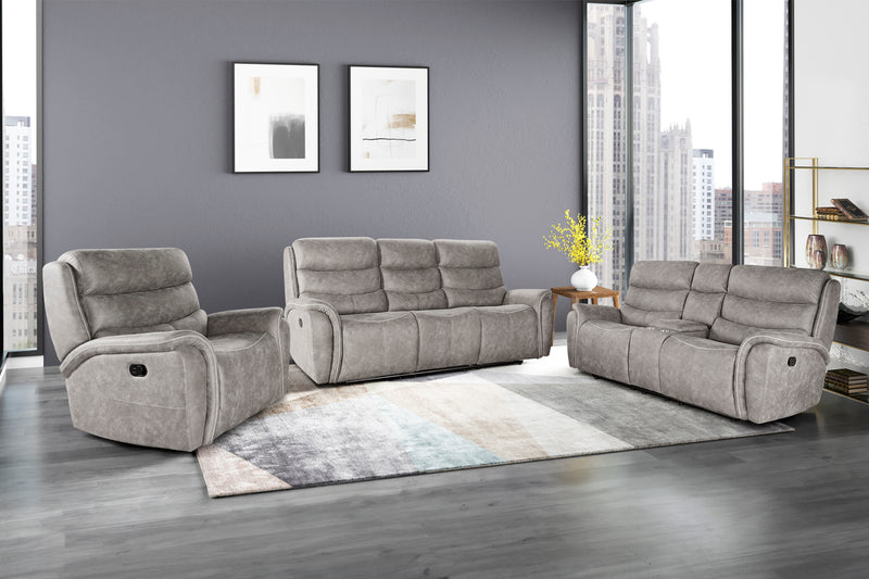 New Classic Furniture Kamari Gray Glider 3pc Living Room Set