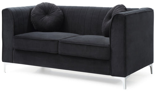 Glory Furniture Delray Black Velvet Microsuede Loveseat