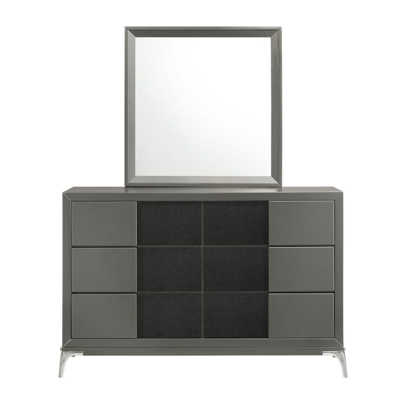 New Classic Furniture Nocturne Slate Gray Dresser And Mirror