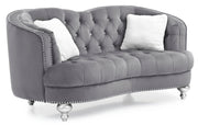 Glory Furniture Jewel Gray Velvet Loveseat