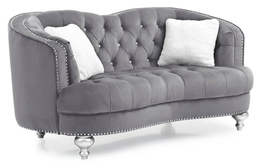 Glory Furniture Jewel Gray Velvet Loveseat
