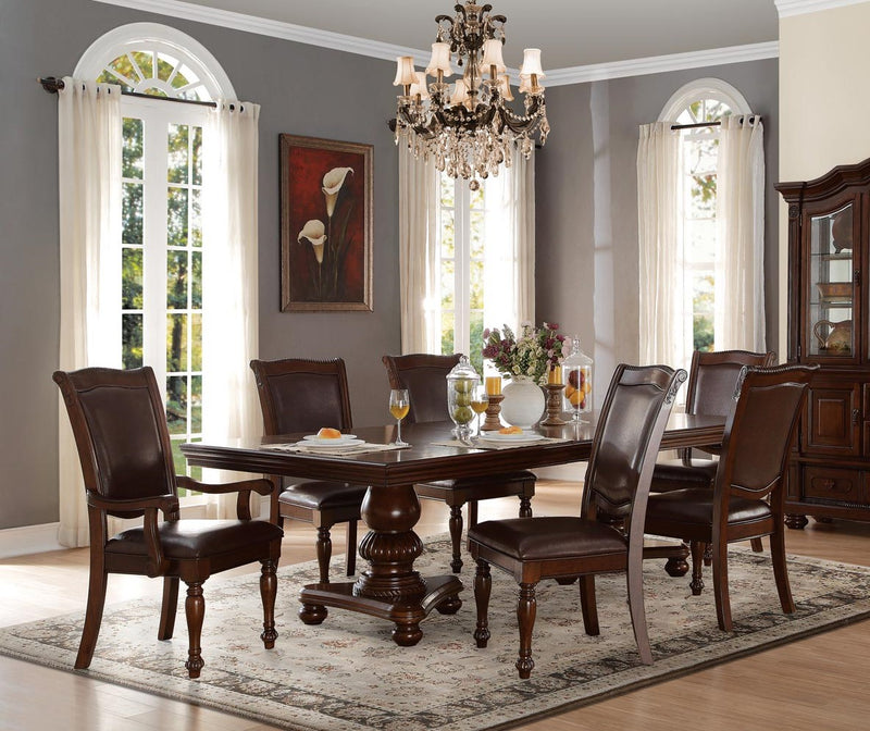Home Elegance Lordsburg Brown Cherry 7pc Dining Room Set