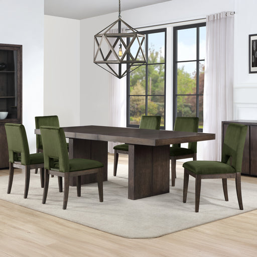 Steve Silver Evan Brown Green 7pc Dining Set