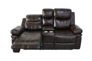 New Classic Furniture Kellen Brown Console Loveseat with Dual Recliners