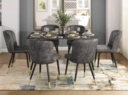 Home Elegance Clemente Black Gold Gray 7pc Dining Room Set