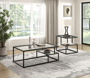 Home Elegance Elyria Black 3pc Coffee Table Set