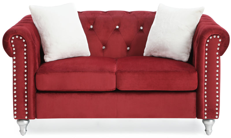 Glory Furniture Raisa Gray Velvet Loveseat