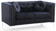 Glory Furniture Pompano Black Velvet Loveseat