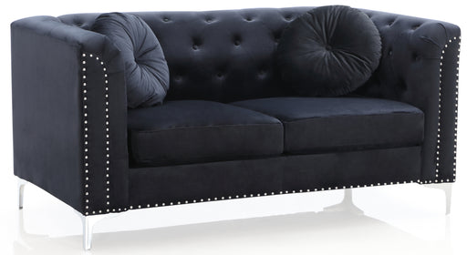Glory Furniture Pompano Black Velvet Loveseat