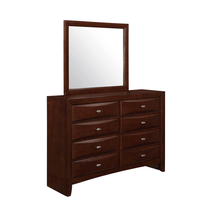 Global Furniture Linda Merlot Dresser and Mirror