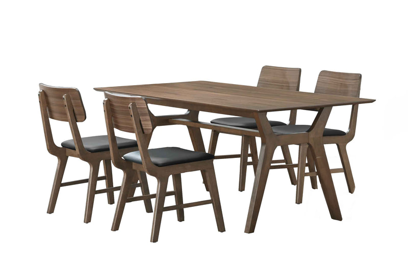 New Classic Furniture Thea Brown Walnut 5pc Dining Room Set