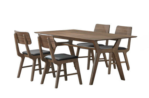 New Classic Furniture Thea Brown Walnut 5pc Dining Room Set