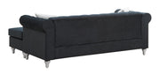 Glory Furniture Raisa Gray Velvet Sofa Chaise