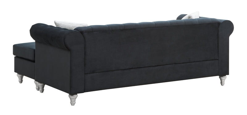 Glory Furniture Raisa Gray Velvet Sofa Chaise