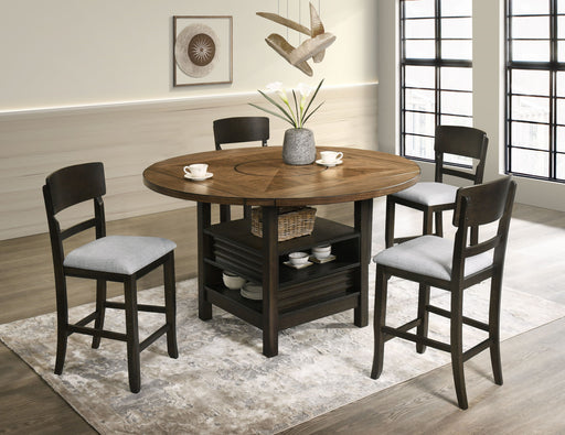 Crown Mark Oakly 5pc Counter Height Table Set
