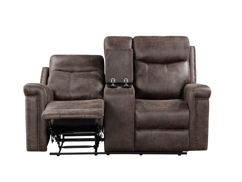 New Classic Furniture Quade Mocha Power Loveseat with Console