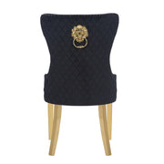 2 Galaxy Home Simba Black Velvet Dining Chairs