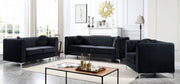 Glory Furniture Delray Black Velvet Microsuede 3pc Living Room Set