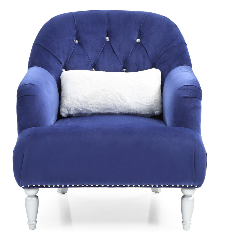 Glory Furniture Jewel Blue Velvet 3pc Living Room Set